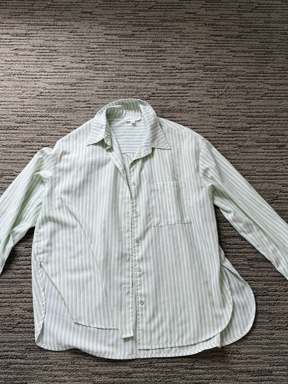Women’s Light Mint Striped Button-Down Shirt
